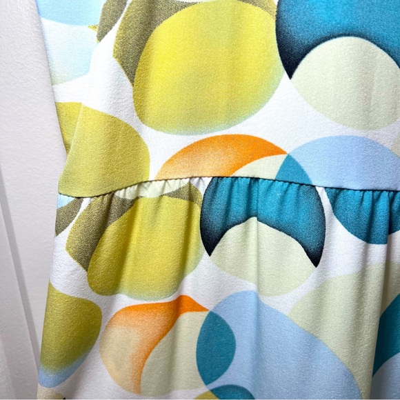 NWOT SHEIN Allover Geometric Print White/Green Sleeveless Smock Dress, L& XL - Picture 10 of 16